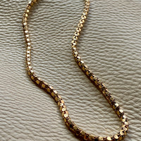 Honeycomb link necklace - Vintage 18k yellow gold, 17.25 inch length