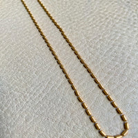 Dainty gold coil link necklace - 18k gold - 16.5 inch length - Italian vintage