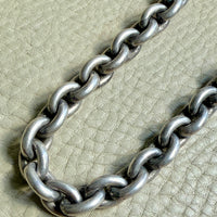 Antique Puffy Oval link Silver Chain with push clasp - 18” length