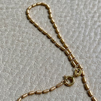 Dainty gold coil link necklace - 18k gold - 16.5 inch length - Italian vintage