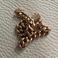 1932 Puffed curb link bracelet in 18k gold - by Gustaf Möllenborg - 8.25inch length