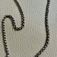 Lariat Style Antique Silver Rolo Link Necklace- 22.25 inch length