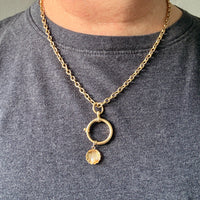 18k Gold Antique Large Bolt Clasp - Excellent for your Pendants/Charms - 19.5mm diameter