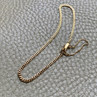 1942 Vintage 18k gold skinny curb bracelet - 7.5 inch length