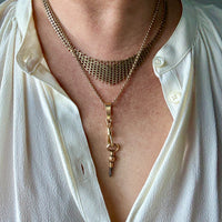 Supple Snakey Brick Link Necklace in 14k gold - Midcentury era Danish - 17.3 inch length