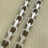 Vintage Sterling Silver Chunky Biker Link Chain Necklace – 22 Inch Length