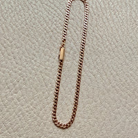 Victorian era 18k gold skinny pressed curb bracelet - 7.3 inch length