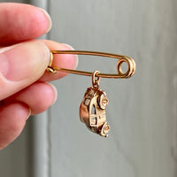 9k Gold British Vintage VW Beetle Car charm or pendant - Midcentury era