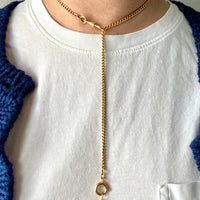 1917 Antique Swedish 18k gold watch chain necklace - 19.5 inch length