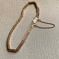 Extraordinary! Antique 18k gold slotted link bracelet - 7 inch length