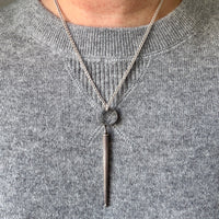 Dutch Antique Silver Awl with Screw Cover - Pendant - 3.5 inch length