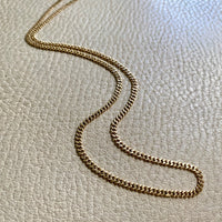 Vintage 18k gold pressed curb link necklace - 17.7 inch length
