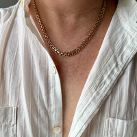 1960s era Graduated Star Link Necklace in 18k gold - 18 inch length