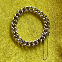 Antique Silver Bernhard Hertz Hollow Puffy Curb Link Bracelet - 6.9 inch interior circumference