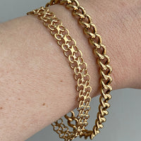 1932 Puffed curb link bracelet in 18k gold - by Gustaf Möllenborg - 8.25inch length