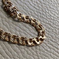 Vintage 1963 Double link solid 18k gold bracelet - 7.5 inch length