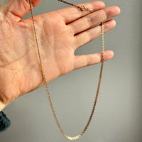 Vintage Swedish Pressed Curb Chain Necklace 18k Gold - 19.4 inch length