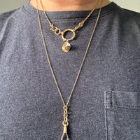 18k Gold Vintage Pendant or Chain Extender with Swivel Dog Clip - Excellent for your Charms