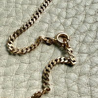 Vintage Swedish Pressed Curb Chain Necklace 18k Gold - 19.4 inch length