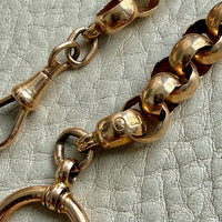 1903 Swedish Antique 18k Gold Chubby Rolo Chain Necklace with Bolt Clasp – 11.25 inches