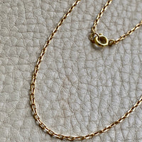 18k Gold Vintage Skinny Biker Link Chain Necklace - 25 inch length