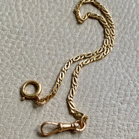 Swedish Vintage Watch Chain - bracelet or necklace extender in 18k gold - 9.25 inch length