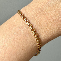 1950 Swedish Vintage Biker Link Bracelet 18k Gold – 8.1 Inch Length