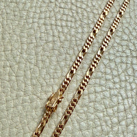1986 Figaro Curb Link Variation Long Necklace in 18k Gold - 27.7 inch length