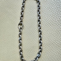 Antique Puffy Oval link Silver Chain with push clasp - 18” length