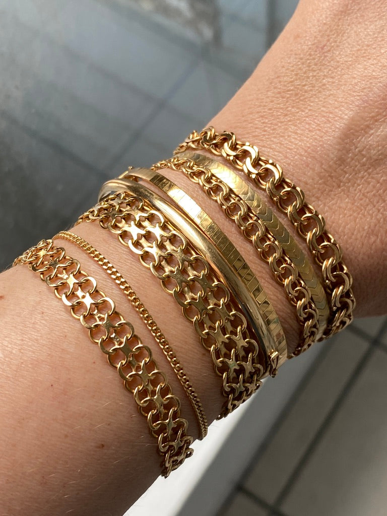 1970 Single row x-link bracelet in 18k gold - Vintage from Köping, Sweden