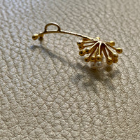 Made in 1969 - 14k gold Dandelion pendant with cultured Pearls - Vintage Finnish with long 28” original curb chain necklace