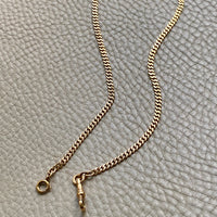 1938 Pressed Curb Link Watch Chain Necklace in 18k Gold - 15.6 inch length