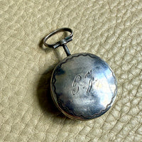 Antique Swedish Silver Round Locket / Pill Container Pendant – 1.6 Inch