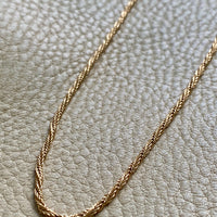 18k Gold Vintage Foxtail(!) Spiral Link chain necklace - 18.5 inch length