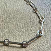 SPECIAL 1975 Sterling Silver Alternating Long and Round Link Chain Necklace - 31 inch length
