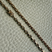 Longer Length 14k Gold Biker Link Necklace 3mm width - 22.2 inch length