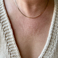 Scandinavian Vintage Pressed Curb Link 18k Gold Necklace - 17.5 inch length