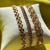 1963 Star link variation 18k gold bracelet - Vintage Swedish - 7.5 inch length