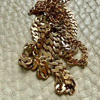 Swedish Vintage 18k Yellow Gold Graduated Pressed Curb Chain Necklace - 20.3 inch length