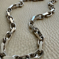 Vintage Sterling Silver Chunky Biker Link Chain Necklace – 22 Inch Length