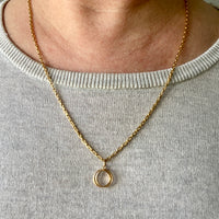 18k gold double ring pendant or charm