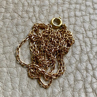 18k Gold Vintage Skinny Biker Link Chain Necklace - 25 inch length