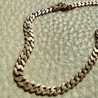 Swedish Vintage 18k Yellow Gold Graduated Pressed Curb Chain Necklace - 20.3 inch length