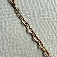 18k Gold Antique Biker Link Watch Chain Necklace Extender or Bracelet with Large Bolt Clasp - 11.2 inch length