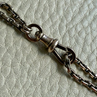REDUCED! Antique Longuard Oval Belcher Chain in Pale Yellow 7k gold - 20 inch necklace length