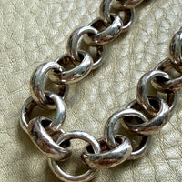 Chunky Chubby Sterling Silver Vintage Rolo Link Necklace – 18 Inch Length
