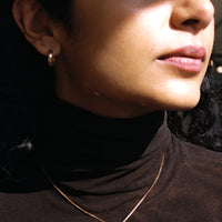 Classic matte finish 18k solid gold hoop earrings - 0.6 inch diameter
