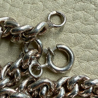 Midcentury Vintage Silver Chubby Curb Necklace - hollow links - 16.4 inch length