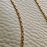 Excellent long length faceted biker link necklace in 18k gold! 31.5 inch length