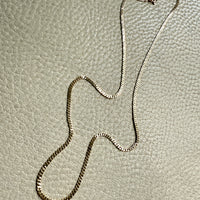 Scandinavian Vintage Pressed Curb Link 18k Gold Necklace - 17.5 inch length